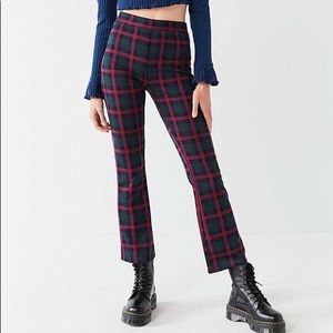 Urban Outfitters Casey Kick Plaid Flare Pants